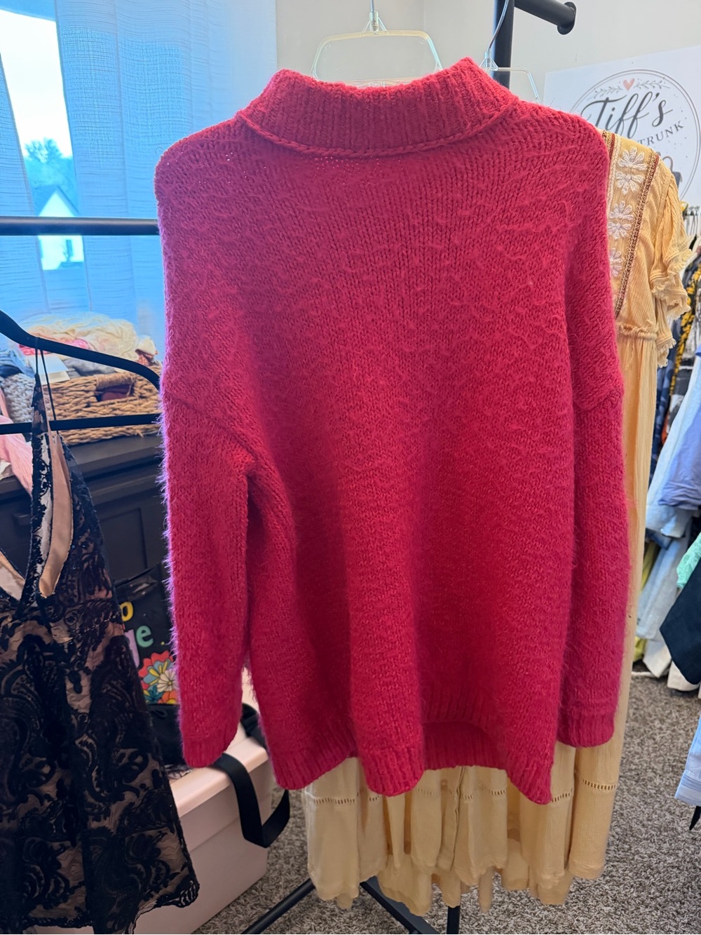 Show Me Your MuMu Raspberry Red Turtleneck Sweater